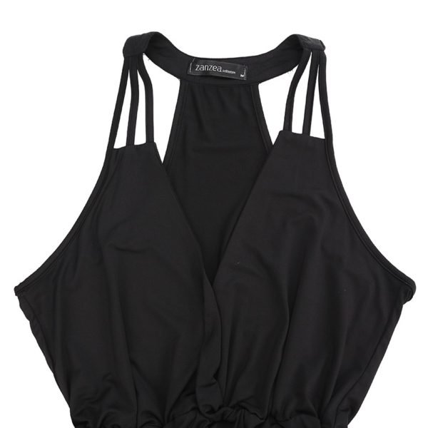 ZANZEA Rompers Womens Jumpsuits 2018 Sexy Deep V Neck Halter Sleeveless Playsuits Casual Elastic Waist Solid Overalls Oversized - Image 4