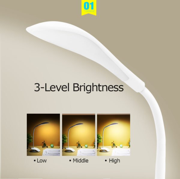 USB LED Desk Table Lamp with Clip | Bed Reading book Light LED Desk lamp |Table Touch 3 Modes - Image 4